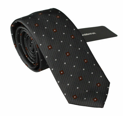 Dolce & Gabbana Elegant Gray Patterned Silk Blend Neck Tie - Masuh best bargains 