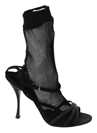Dolce & Gabbana Chic Black Mesh Stiletto Sandals - Masuh best bargains 