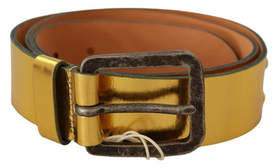 John Galliano Elegant Gold Genuine Leather Men's Belt - Masuh best bargains 