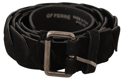 GF Ferre Elegant Black Waist Belt with Metal Buckle - Masuh best bargains 