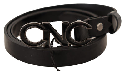 Costume National Elegant Black Leather Fashion Belt - Masuh best bargains 