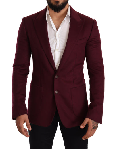 Dolce & Gabbana Elegant Maroon Bordeaux Cashmere Blazer - Masuh best bargains 