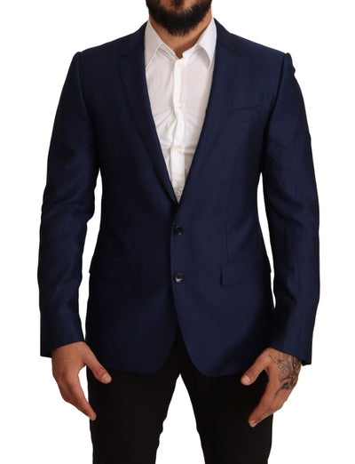 Dolce & Gabbana Navy Blue Virgin Wool Martini Blazer - Masuh best bargains 
