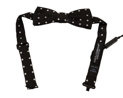 Dolce & Gabbana Elegant Black Polka Dot Silk Bow Tie - Masuh best bargains 