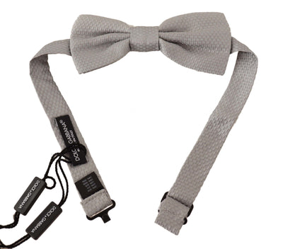 Dolce & Gabbana Elegant Silver Silk Bow Tie - Masuh best bargains 
