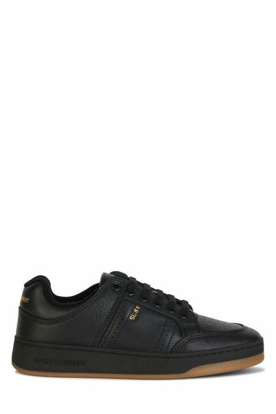 Saint Laurent Elegant Black Low-Top Leather Sneakers - Masuh best bargains 