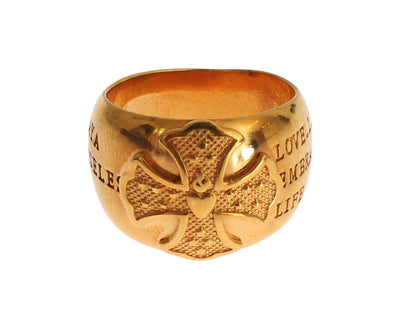 Nialaya Glamorous Gold-Plated Sterling Silver Ring - Masuh best bargains 