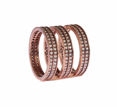 Nialaya Dazzling Pink Gold Plated CZ Crystal Ring - Masuh best bargains 