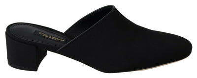 Dolce & Gabbana Chic Black Grosgrain Slide Sandals - Masuh best bargains 