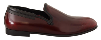 Dolce & Gabbana Elegant Bordeaux Leather Loafers - Masuh best bargains 