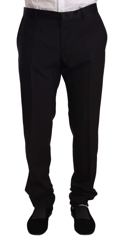 Dolce & Gabbana Elegant Black Skinny Tuxedo Trousers - Masuh best bargains 