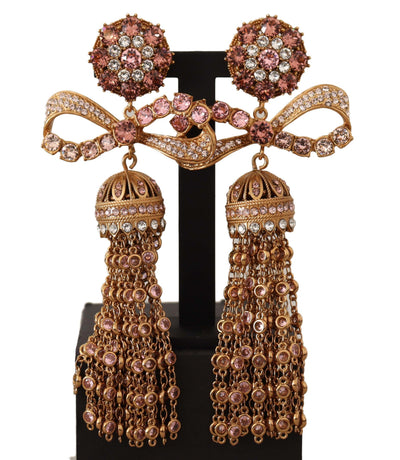 Dolce & Gabbana Elegant Antique Gold Bow Earrings - Masuh best bargains 