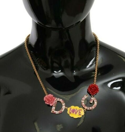 Dolce & Gabbana Gold Crystal Charm Statement Necklace - Masuh best bargains 