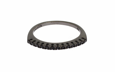 Nialaya Elegant Black Crystal Sterling Silver Ring - Masuh best bargains 