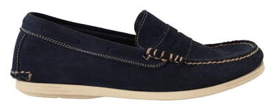 Pollini Chic Suede Blue Moccasins for Men - Masuh best bargains 