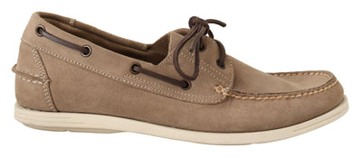 Pollini Elegant Beige Suede Moccasins for the Discerning Gentleman - Masuh best bargains 