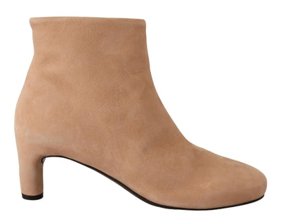 DEL CARLO Elegant Beige Leather Boots - Masuh best bargains 