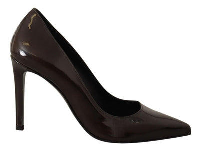 Sofia Elegant Brown Leather Heels Pumps - Masuh best bargains 