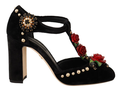 Dolce & Gabbana Elegant Velvet T-Strap Mary Jane Pumps - Masuh best bargains 