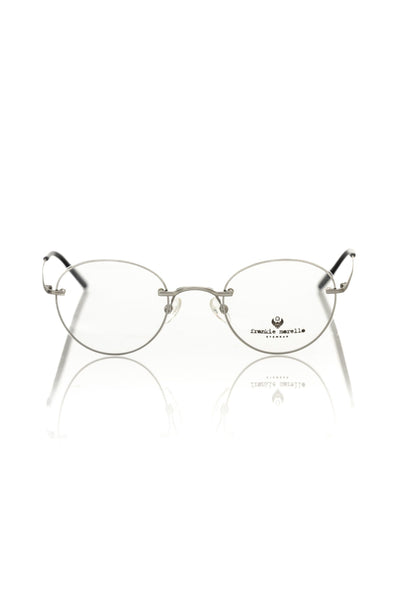 Frankie Morello "Silver Metallic Unisex Eyeglass Frame" - Masuh best bargains 