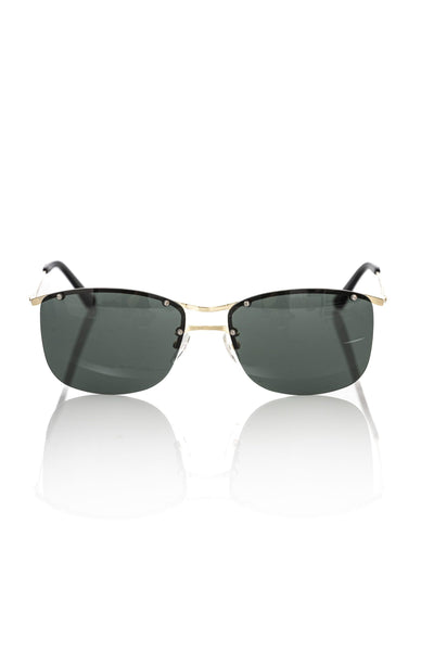 Frankie Morello Black Metallic Fiber Men Sunglass - Masuh best bargains 