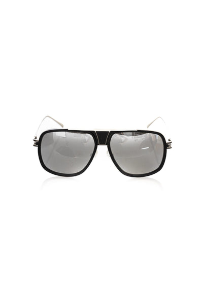 Frankie Morello Black Metallic Men Sunglasses - Masuh best bargains 