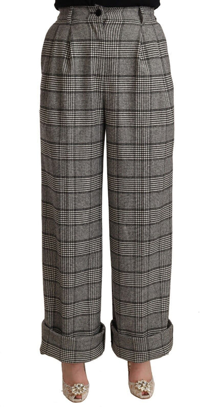 Dolce & Gabbana Elegant High Waist Straight Trousers In Grey - Masuh best bargains 