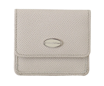 Dolce & Gabbana Chic White Leather Condom Case Wallet - Masuh best bargains 