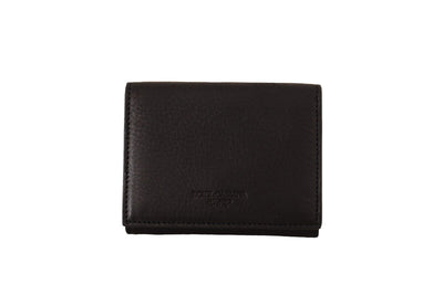 Dolce & Gabbana Elegant Black Leather Trifold Multi Kit - Masuh best bargains 