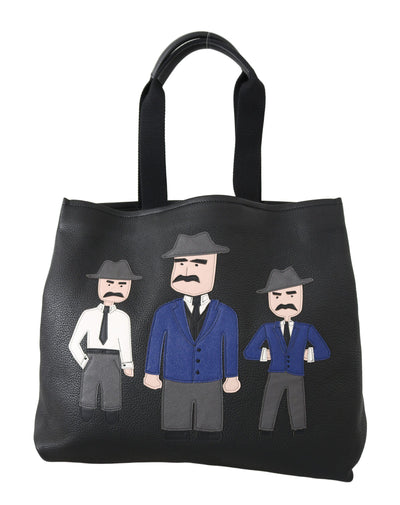 Dolce & Gabbana Elegant Black Leather Tote for Men - Masuh best bargains 