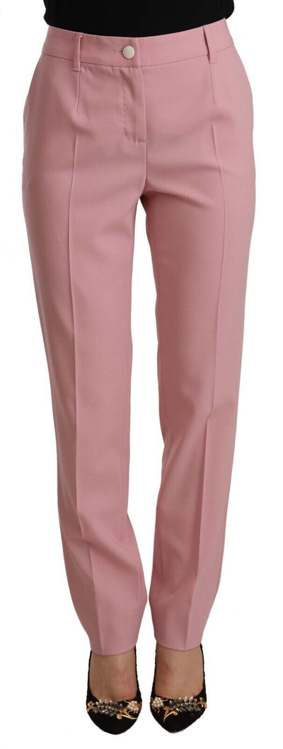 Dolce & Gabbana Elegant Pink High-Waisted Trousers - Masuh best bargains 