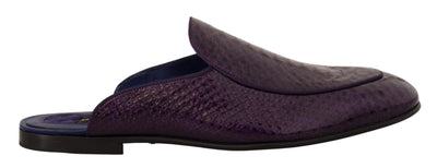 Dolce & Gabbana Purple Exotic Python Leather Slides - Masuh best bargains 