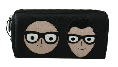 Dolce & Gabbana Elegant Black Leather Continental Wallet - Masuh best bargains 