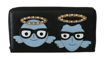 Dolce & Gabbana Elegant Black Leather Zip Wallet - Masuh best bargains 