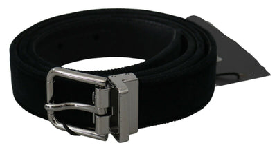 Dolce & Gabbana Elegant Black Leather Belt with Velvet Interior - Masuh best bargains 