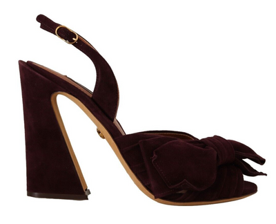 Dolce & Gabbana Elegant Purple Suede Heels Sandals - Masuh best bargains 