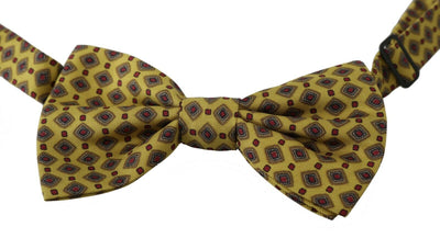 Dolce & Gabbana Elegant Yellow Silk Bow Tie - Masuh best bargains 