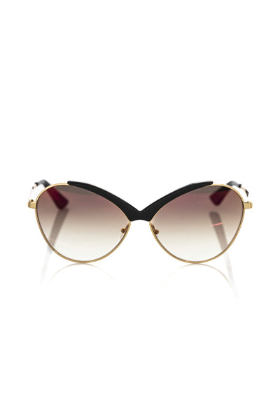 Frankie Morello Black Metallic Fiber Women Sunglasses - Masuh best bargains 