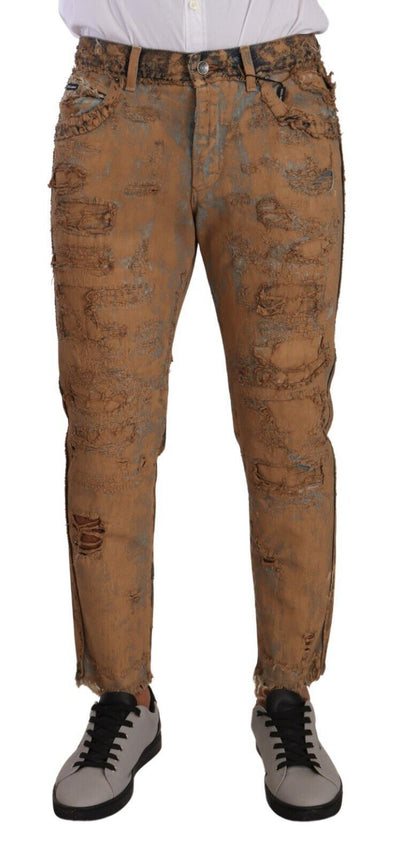 Dolce & Gabbana Authentic Distressed Denim Classic Trousers - Masuh best bargains 