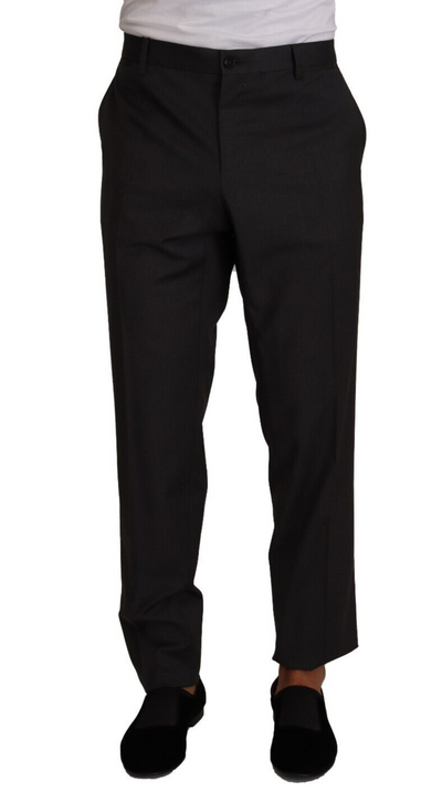 Dolce & Gabbana Elegant Grey Wool Dress Trousers - Masuh best bargains 