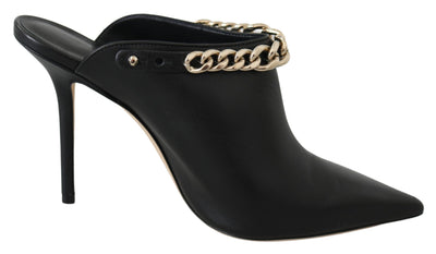 Jimmy Choo Elegant Black Gold Leather Pumps - Masuh best bargains 