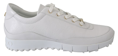 Jimmy Choo Elegant White Leather Sneakers - Masuh best bargains 