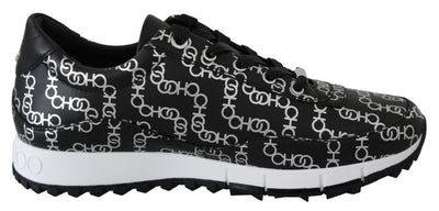 Jimmy Choo Elegant Black & Silver Leather Sneakers - Masuh best bargains 