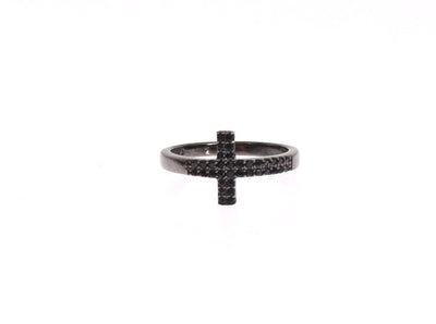 Nialaya Exquisite Black CZ Crystal Sterling Silver Ring - Masuh best bargains 