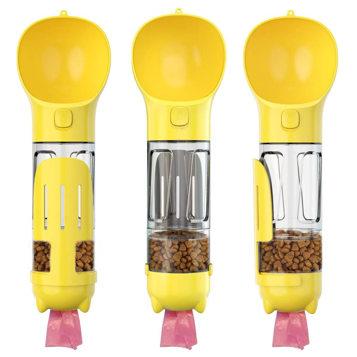 Portable Cat Dog Water Bottle Food Feeder Drinker Poop Dispenser 3 In 1 Leak-proof Multifunctional pet tool - Masuh best bargains 