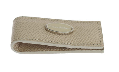 Dolce & Gabbana Elegant Beige Leather Money Clip - Masuh best bargains 