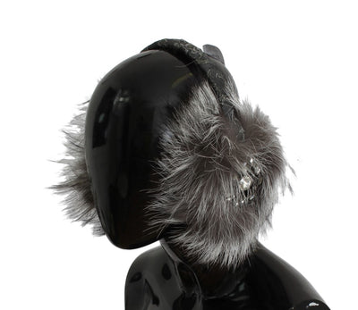 Dolce & Gabbana Elegant Fur and Crystal Ear Muffs - Masuh best bargains 