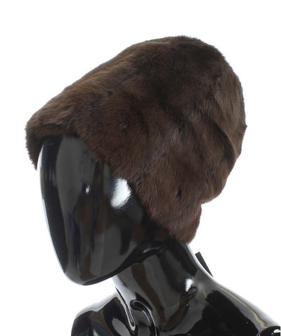 Dolce & Gabbana Luxurious Brown Weasel Fur Beanie - Masuh best bargains 