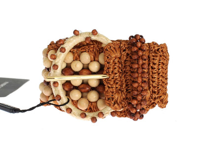 Dolce & Gabbana Elegant Beaded Raffia Waist Belt - Masuh best bargains 