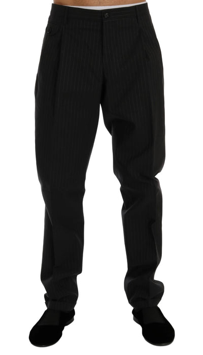 Dolce & Gabbana Elegant Striped Straight Fit Dress Trousers - Masuh best bargains 